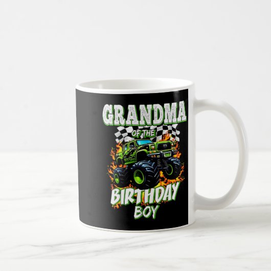 Grandma Of The Birthday Boy Monster Truck Birthday コーヒーマグカップ (右)