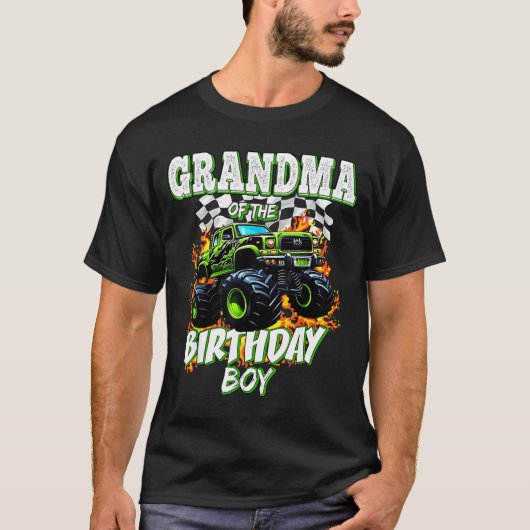 Grandma Of The Birthday Boy Monster Truck Birthday Tシャツ (正面)