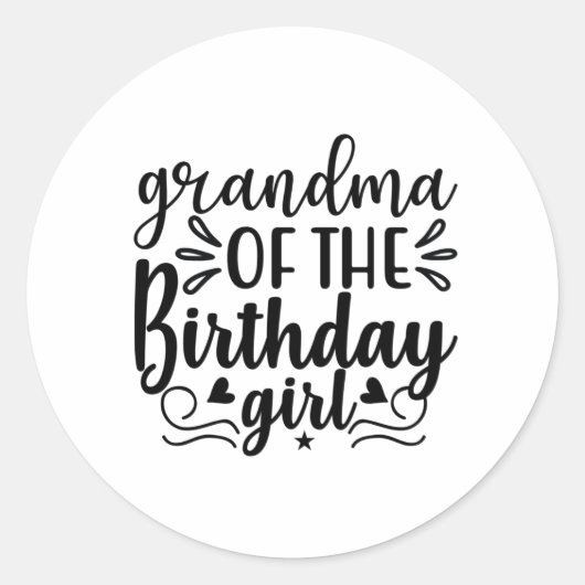 Grandma of the birthday girl ラウンドシール (正面)