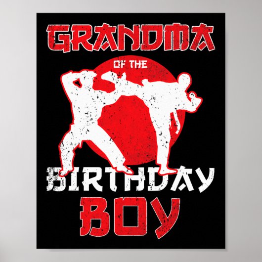 Grandma Of The Birthday Karate Taekwondo Boy Marti ポスター (正面)