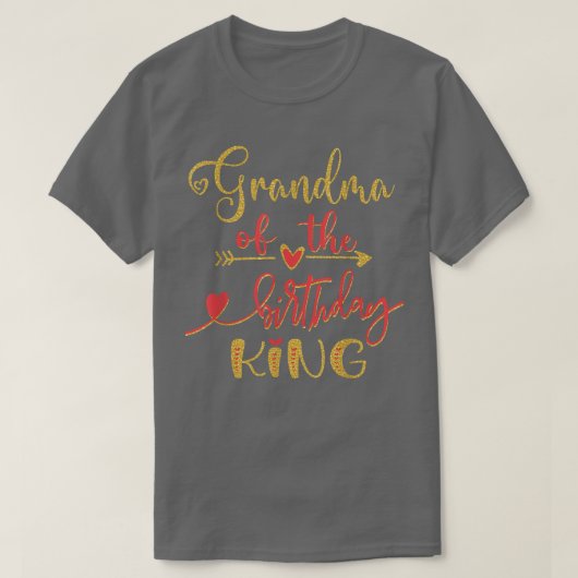Grandma of The Birthday King Boy Bday Party Idea F Tシャツ (デザイン正面)