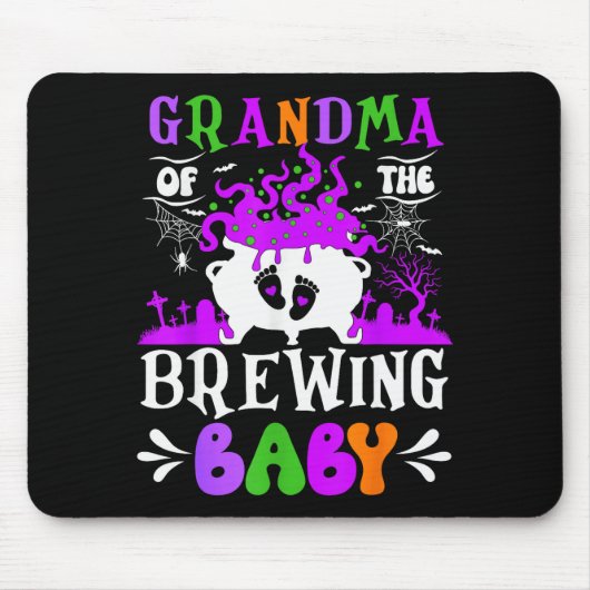 Grandma Of The Brewing Baby Grandma To Be Hallowee マウスパッド (正面)
