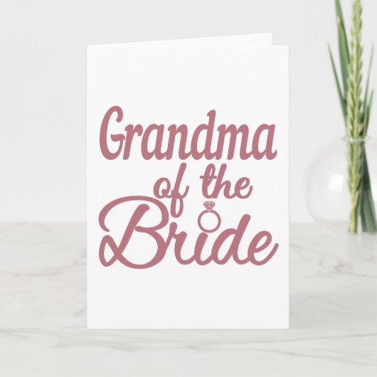 Grandma Of The Bride Wedding Family Matching カード (正面)