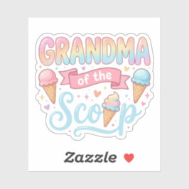 Grandma Of The Scoop Ice Cream Gender Reveal シール