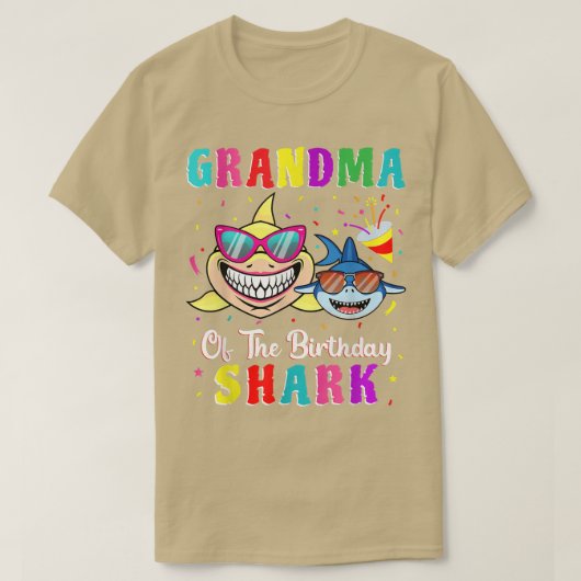Grandma Of The Shark Birthday Family Birthday Gran Tシャツ (デザイン正面)