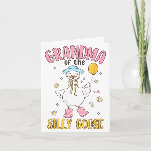 Grandma Of The Silly Goose First Birthday Family M カード (正面)