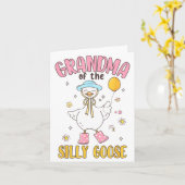 Grandma Of The Silly Goose First Birthday Family M カード (黄色い花)