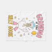 Grandma Of The Silly Goose First Birthday Family M フリースブランケット (正面(横))