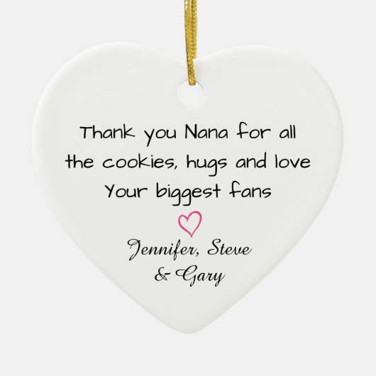 Grandma Ornament – Custom Nana Family Keepsake セラミックオーナメント (正面)