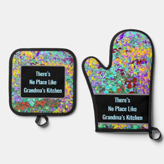 Grandma Oven Mitt and Pot Holder Set 鍋つかみ&鍋敷きセット (正面)