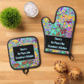 Grandma Oven Mitt and Pot Holder Set 鍋つかみ&鍋敷きセット (トップダウン)