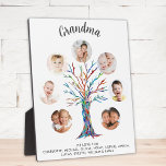Grandma Photo Collage フォトプラーク<br><div class="desc">This personalized Grandma photo collage plaque features a colorful mosaic family tree and stylish script typography.
Easily customizable with a selection of seven photos and the grandchildren's names.
Makes a perfect gift for your Grandma.
Original Mosaic © Michele Davies.</div>