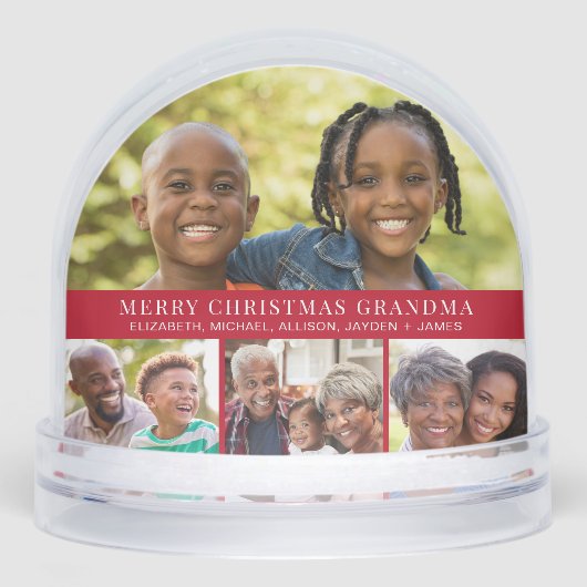 Grandma Photo Collage Red Christmas (正面)