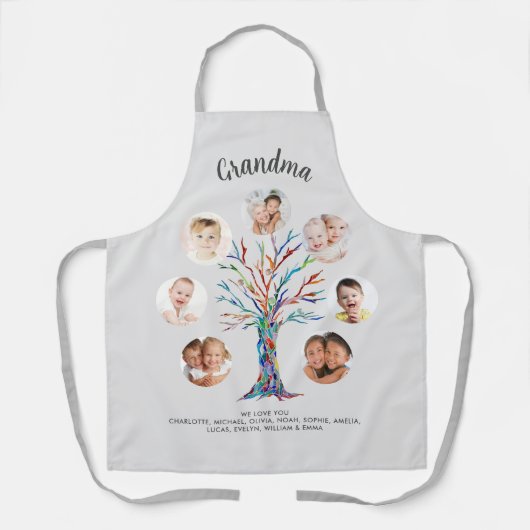 Grandma Photo Gray エプロン (正面)