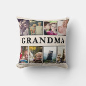 Grandma Pillow – 8 Photos & Grandkids’ Names クッション (正面)