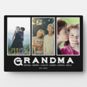 Grandma Plaque – Custom Names & 3 Photo Collage フォトプラーク (正面)