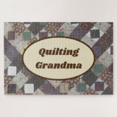 Grandma Quilting Patchwork Pattern Photo Quilt ジグソーパズル (横)