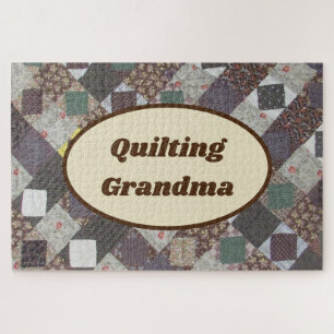 Grandma Quilting Patchwork Pattern Photo Quilt ジグソーパズル