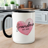 Grandma Reveal Established Date Heart マグカップ
