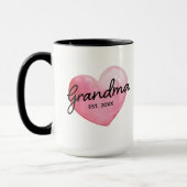Grandma Reveal Established Date Heart マグカップ (左)