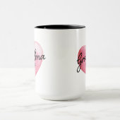 Grandma Reveal Established Date Heart マグカップ (中央)