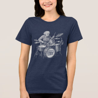 Grandma Rocks | おばあちゃんのロックドラム トライブレンドTシャツ