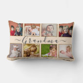 Grandma’s 8‑Photo & Names Custom Pillow ランバークッション (正面)