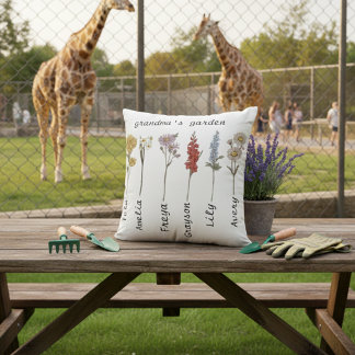Grandma’s Garden Cushion with Birth Flowers クッション