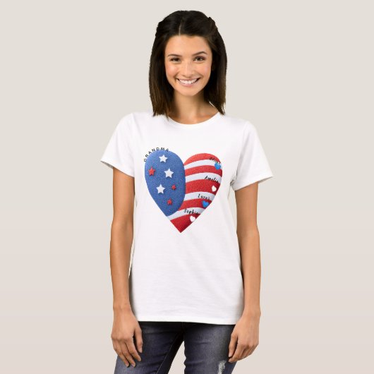 ​"Grandma’s Pride" Flag-Heart Tee Tシャツ (正面フル)