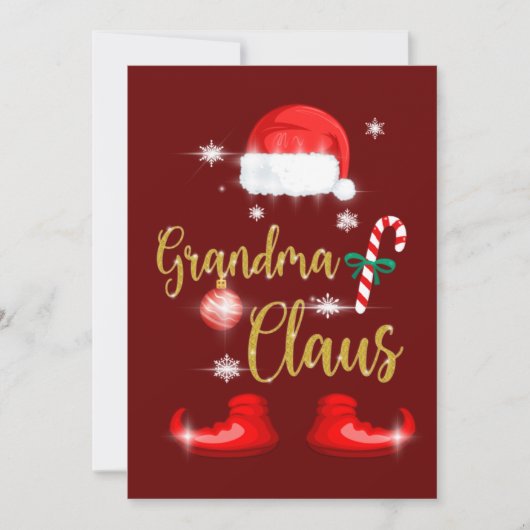 Grandma Santa Claus Funny Family Christmas Pjs 招待状 (正面)
