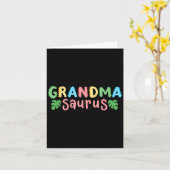 Grandma Saurus Kids Dinosaur Birthday Party Family カード (黄色い花)