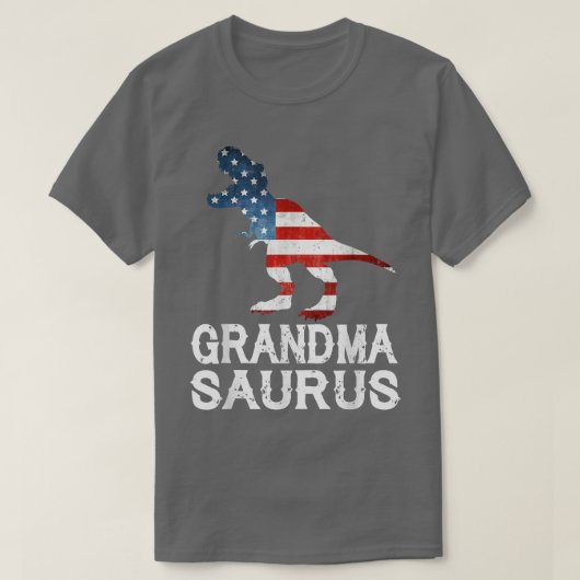 Grandma Saurus Re Grandmasaurus American Flag 4th  Tシャツ (デザイン正面)