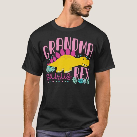 Grandma Saurus Rex Funny Dinosaur Women (2) Tシャツ (正面)