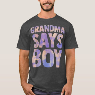 grandma says boy gender reveal pregnancy announcem tシャツ