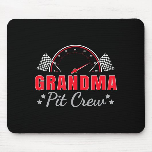 Grandma T Crew Race Car Driver Birthday Party Raci マウスパッド (正面)