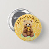 Grandma to Be | Bear themed Boy's Baby Shower 缶バッジ (正面&裏面)