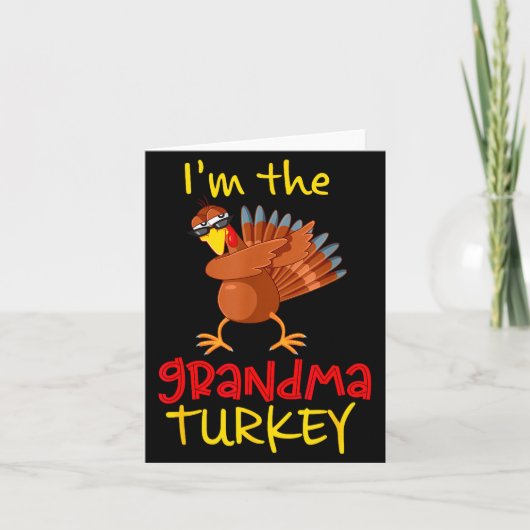 Grandma Turkey Matching Family Group Thanksgiving  カード (正面)