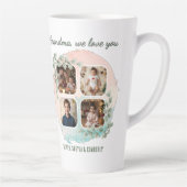 Grandma we love you 6 Photo Collage Eucalyptus カフェラテマグ (右)