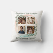 Grandma we love you 6 Photo Collage Eucalyptus クッション (裏面)