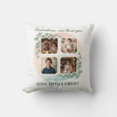 Grandma we love you 6 Photo Collage Eucalyptus クッション (正面)