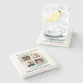 Grandma we love you 6 Photo Collage Eucalyptus ストーンコースター (横)