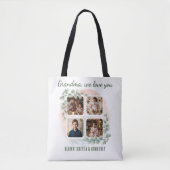 Grandma we love you 6 Photo Collage Eucalyptus トートバッグ (正面)