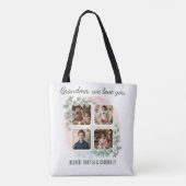 Grandma we love you 6 Photo Collage Eucalyptus トートバッグ (裏面)