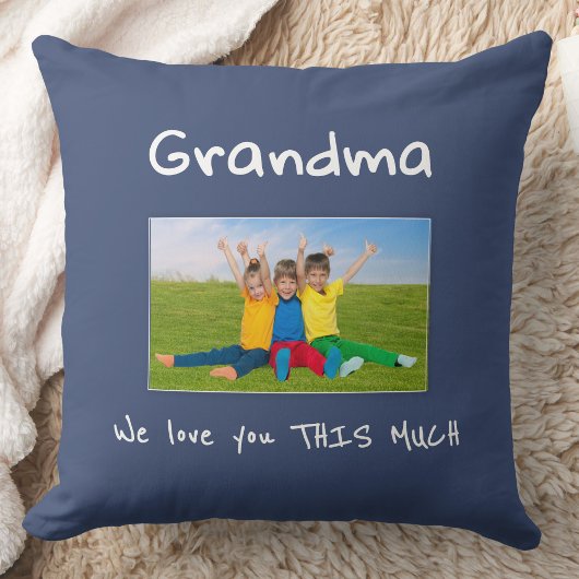Grandma We Love You Fun Kids Photo Christmas Gift クッション