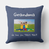 Grandma We Love You Fun Kids Photo Christmas Gift クッション (裏面)