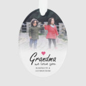 Grandma we love you Script 2 sided template Photo オーナメント (裏面)