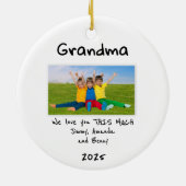 Grandma We Love You This Much Photo Christmas Gift セラミックオーナメント (裏面)
