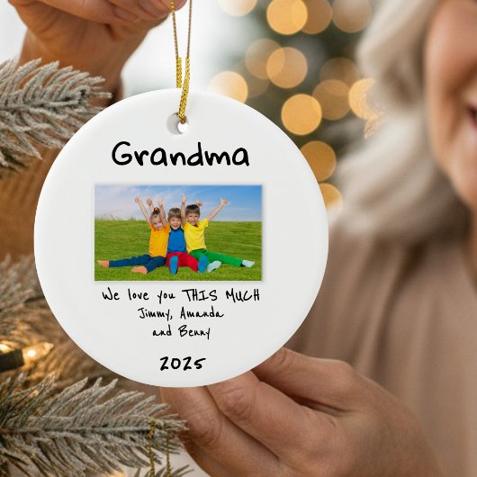 Grandma We Love You This Much Photo Christmas Gift セラミックオーナメント