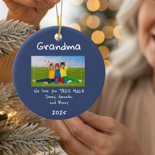 Grandma We Love You This Much Photo Christmas Gift セラミックオーナメント