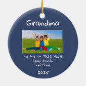 Grandma We Love You This Much Photo Christmas Gift セラミックオーナメント (裏面)